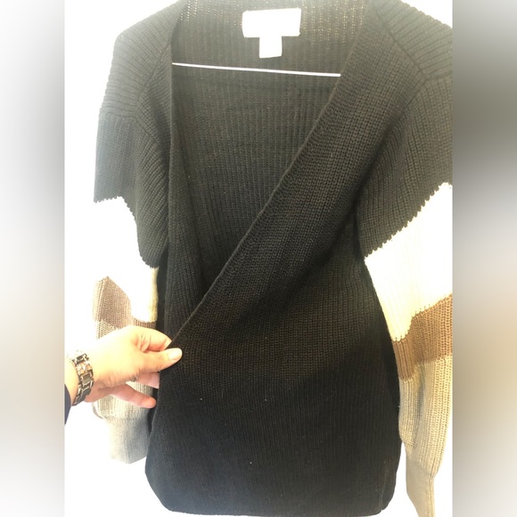 Quagga Green Label recycled material black and striped ladies sweater large new - Picture 3 of 5